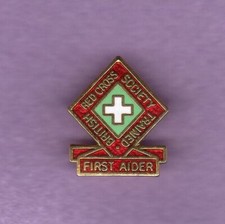 British Red Cross Society Trained - First Aider - pin badge