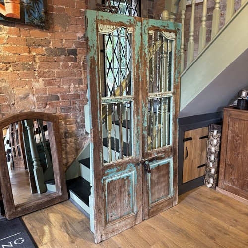 Pair vintage wooden door - vintage,