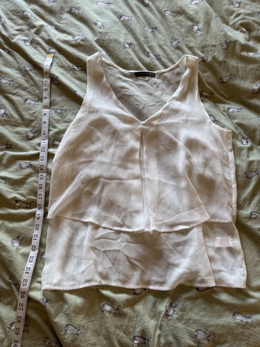 White sheer sleeveless - , blouse