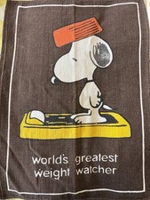 VINTAGE SNOOPY TEA TOWEL 1970s - VERY RARE piece