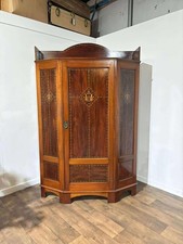 Exceptional Aesthetic Movement Mahogany Hall Wardrobe with Boxwood & Ebony Inlay