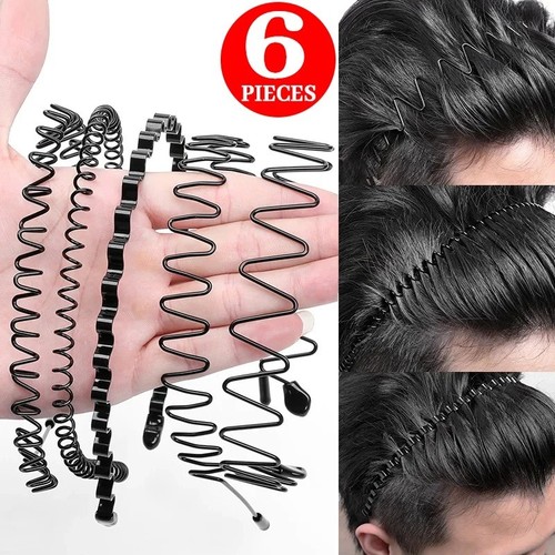 Black metal sports hairband - metal,