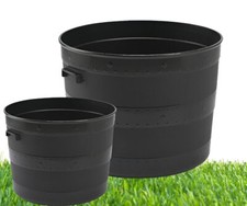 Black Smith Planter Pot Tub Plant Care Garden Patio Indoor Outdoor Saucer Barrel