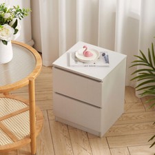Wooden White Bedside Table