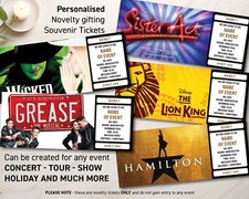 Personalised Birthday Theatre Ticket Event Ticket Show Concert Surprise Voucher