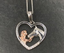 Horse pony heart pendant
