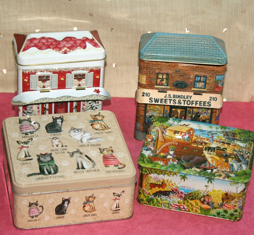 Four tins churchills noahs - tins,,