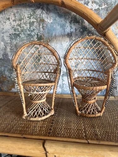 Pair vintage mini wicker - pair,