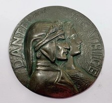 Antique Medallion Medal Dante