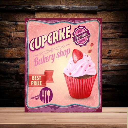 Cupcakes metal wall sign gift - cupcakes,