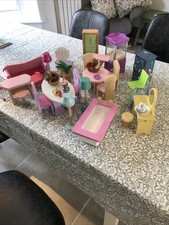 Large Job Lot Barbie/Sindy Wooden Furniture & Accessories 1.6 Scale