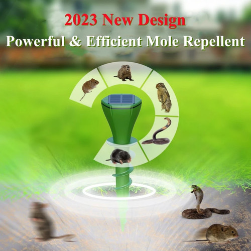 Solar powered mole repellent - powered,
