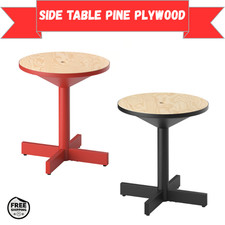 IKEA GRIMSARBO Side Table Pine Plywood Black Small Round Sofa Bed Table 40x43cm