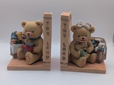 Toy Land Teddy Bear Bookends - Vintage - Book ends - Children's Decor - VGC