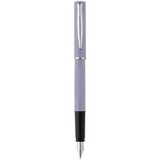 Waterman Allure Fountain Pen Purple Chrome Trim Gift Boxed Blue Ink Fine Nib
