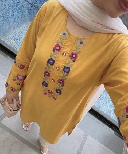 Women yellow embroidered - yellow,