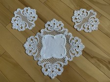 Vintage White Crochet Table