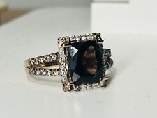 Le Vian 14k Rose Gold Smoky Quart Cushion Cut & Halo Champagne Diamonds Ring