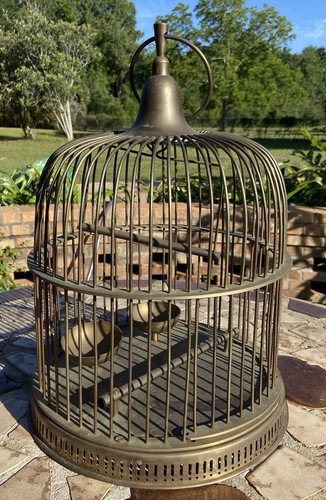 Brass bird cage - brass, vintage