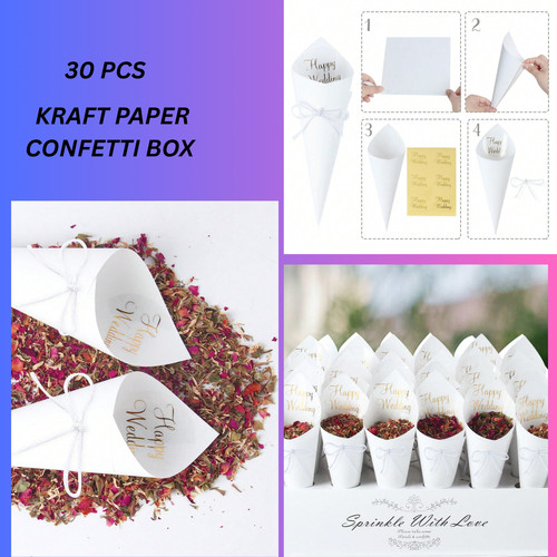 Wedding confetti cone holder - confetti,
