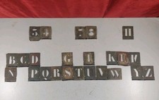 Incomplete Set Of Vintage Zinc Stencil Letters