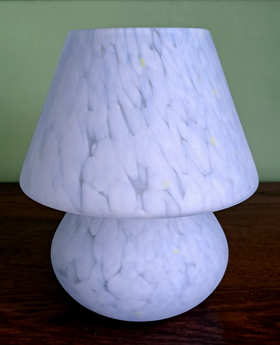 Pale blue glass mushroom - blue,