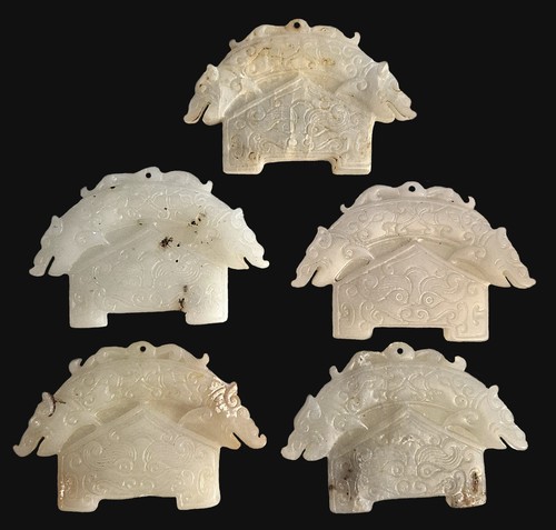 Collection five carved jade - of,