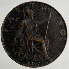 1897 Victoria Farthing Coin |
