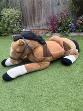 E&J Classic Large Giant Horse Pony Plush Soft Toy 115cm Sit On Realistic