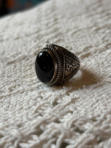 Onyx sterling silver ring mens