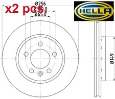 X2 PCS REAR BRAKE DISC SET