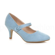 WOMENS LADIES LOW MID HEEL