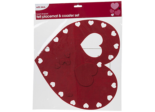 Red felt placemats - x,