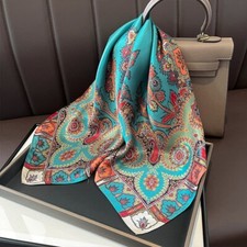 100% Silk Square Scarf Women