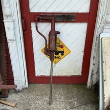 Antique motor oil barrel pump