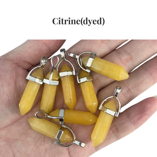 Natural crystal point pendant - natural,