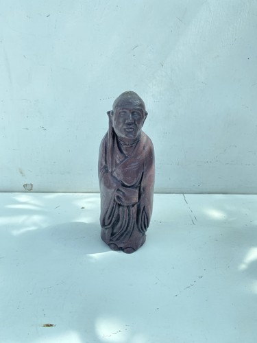 Brown resin buddhist monk - resin,