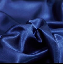 Satin Silk Bed Fitted Sheet Bedding Sheets Deep Pocket Smooth navy blue 