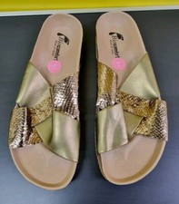 BIO COMFORT Reptile Effect Sandals in Gold- UK 5 /EU 38 - £45