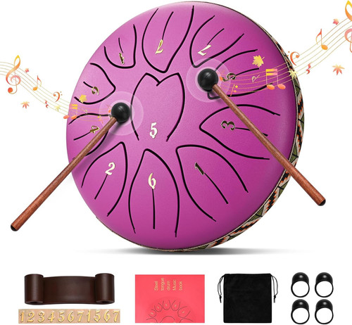 Steel tongue drum couleeur - steel, drum,