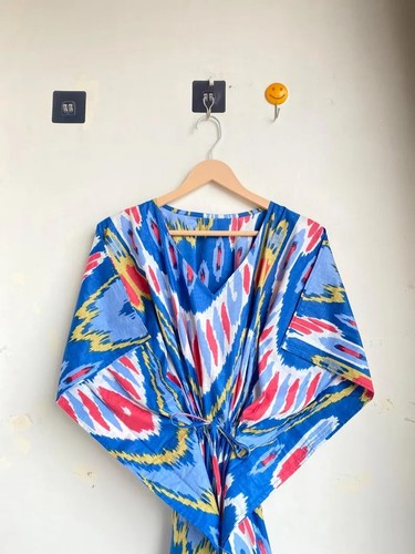 Indian cotton kaftan blue - indian, kaftan,