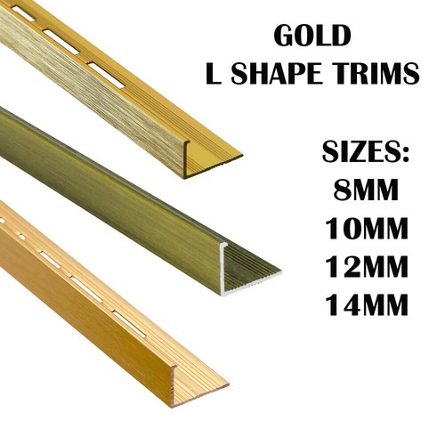 Tile trims gold shape - l-shape-, 2.44m