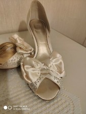 Cream/Ivory Satin Bow Peep Toe