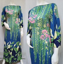 Vintage MAC TAC of Paris by Leonard Sunshine Art Nouveau Floral Maxi Dress - S/M