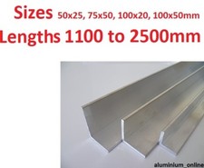 ALUMINIUM ANGLE UNEQUAL 50 x 25mm 75 x 50mm  100 x 20mm  100mm x 50mm 1 - 2.5m