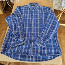 Mans Long Sleeve Shirt, Blue Check, 42, |Button Collar, Lacoste, used