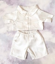 Build A Bear, Vintage Bear Factory, Cream, Chinese Print Silk Pyjamas. B 108