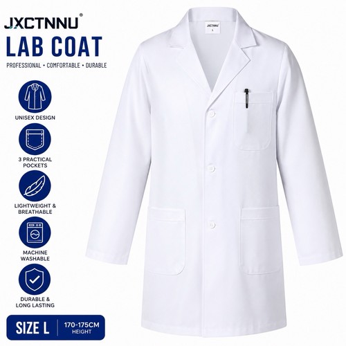 Jxctnnu unisex white lab coat - jxctnnu,