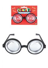 NERD GLASSES ROUND THICK GEEK FANCY DRESS COSTUME RETRO JOKE PROP MINION WIZARD