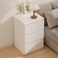 Wooden Bedside Table Cabinets Nightstand Bedroom Furniture Drawers Storage White